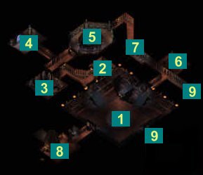 La carte du premier niveau du Donjon de l'Asile
